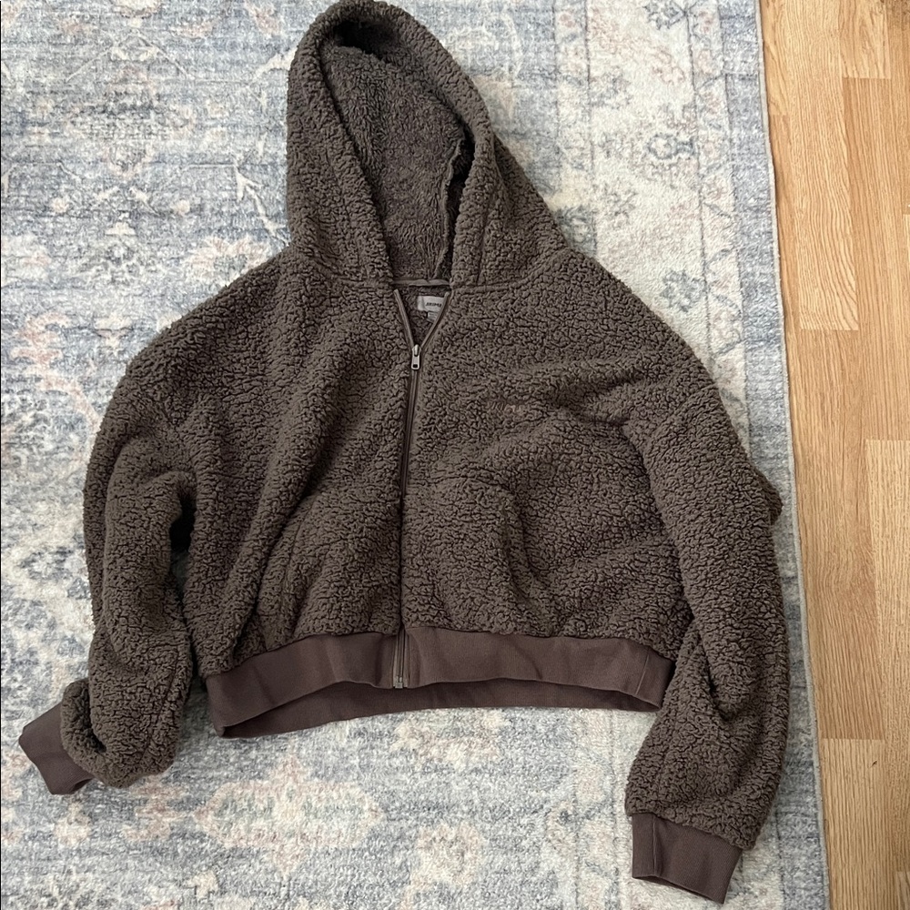 Skim dark brown teddy jacket